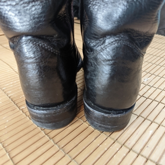 Justin Boots, Black, Exotic Smooth Ostrich Quill leather, Ropers, Mens Size 8D. - Picture 9 of 10